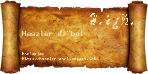 Haszler Ábel névjegykártya